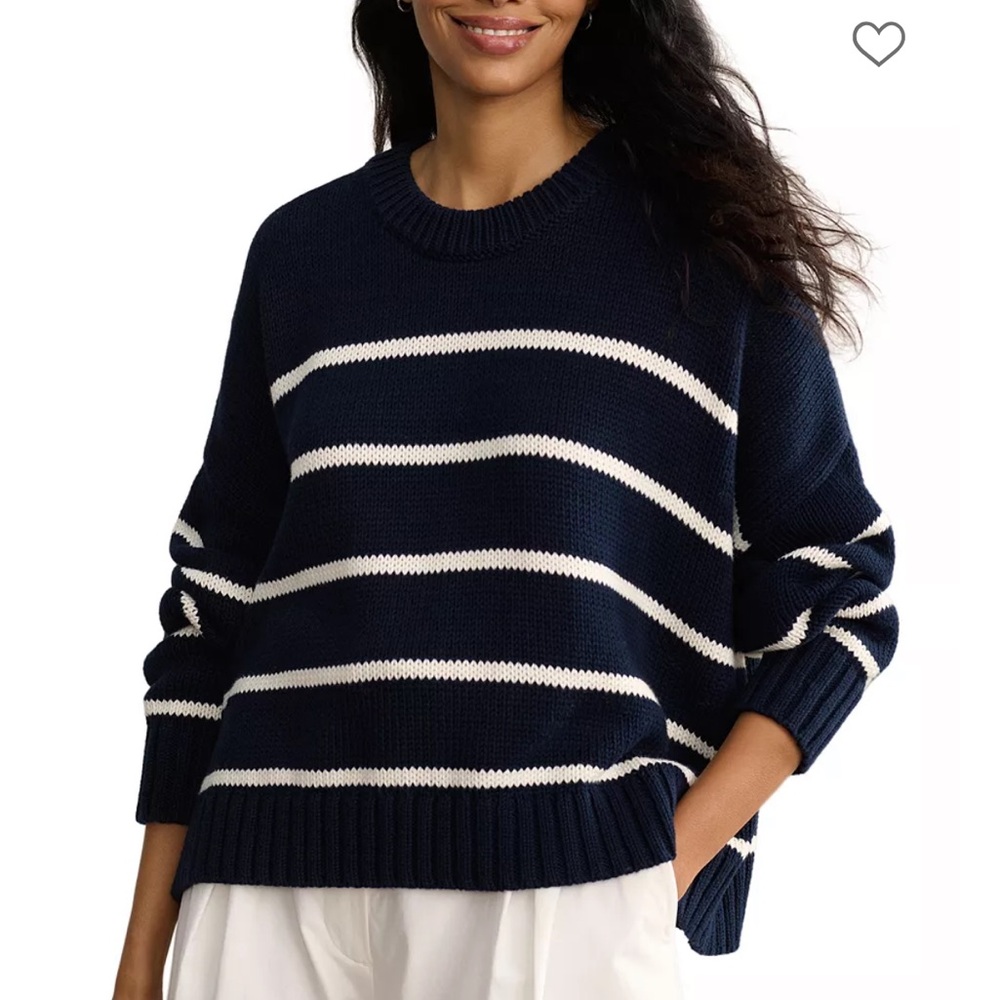 Jenni Kayne Navy and White Striped Chloe Sweater